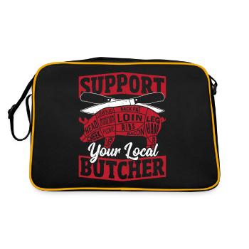 Support Your Local Butcher Slaughter - Retro Bag - black/gold - Back