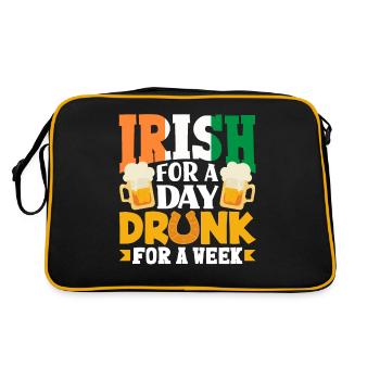 Irish For A Day Drunk For A Week St Patricks Day - Retro Bag - black/gold - Back
