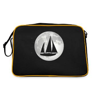 Vollmond - Segeln - - Retro Tasche - Schwarz/Gold - Hinten