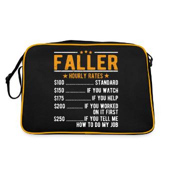 Faller Stundenlohn - Retro Tasche - Schwarz/Gold - Hinten
