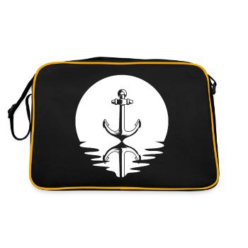 Kreis und Reflexion - Anker - - Retro Tasche - Schwarz/Gold - Hinten