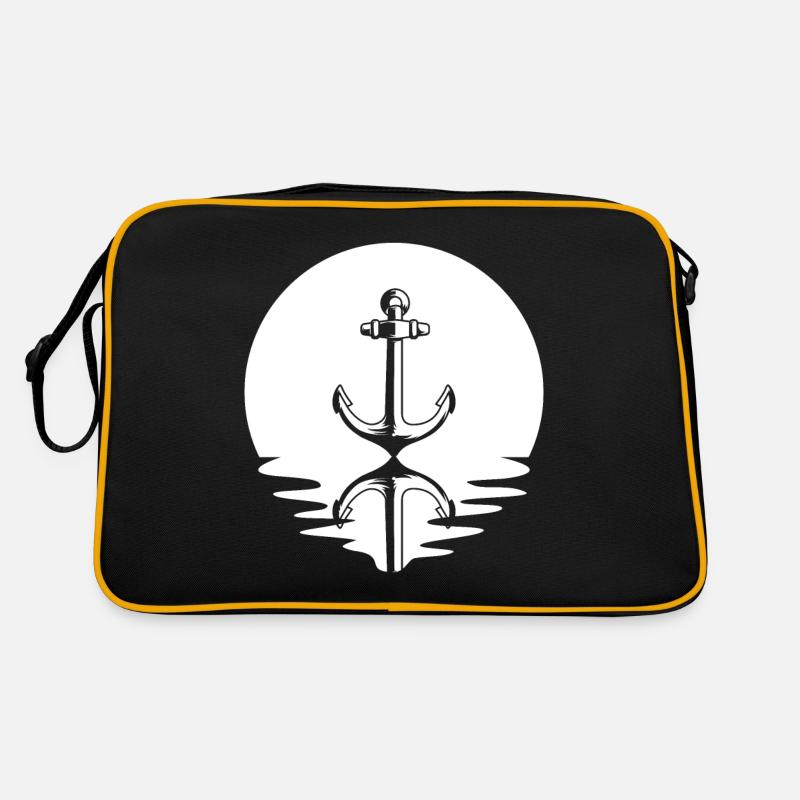 Kreis und Reflexion - Anker - Retro Tasche