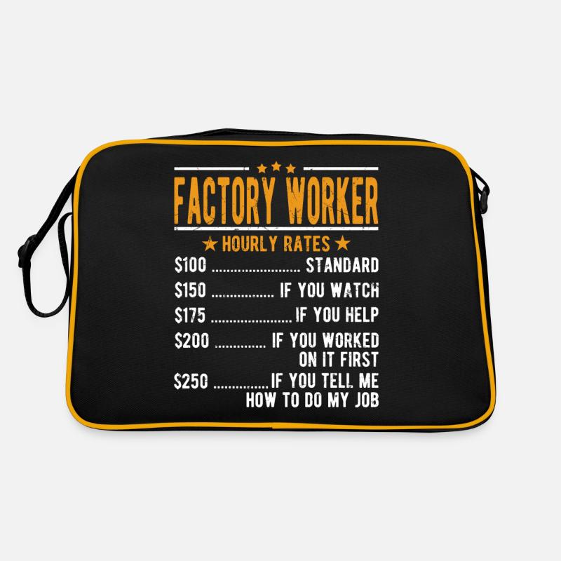 Fabrik Arbeiter Stundenlohn Retro Tasche