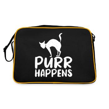 Cadeau Propriétaire de chat Cadeau de chat - Sac Retro - noir/or - Dos
