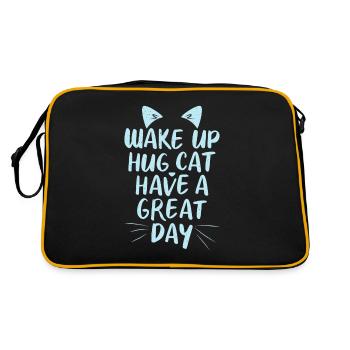 Geschenk Katze Besitzer Katze Geschenk - Retro Tasche - Schwarz/Gold - Hinten