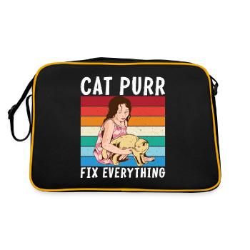 Cadeau Propriétaire de chat Cadeau de chat - Sac Retro - noir/or - Dos