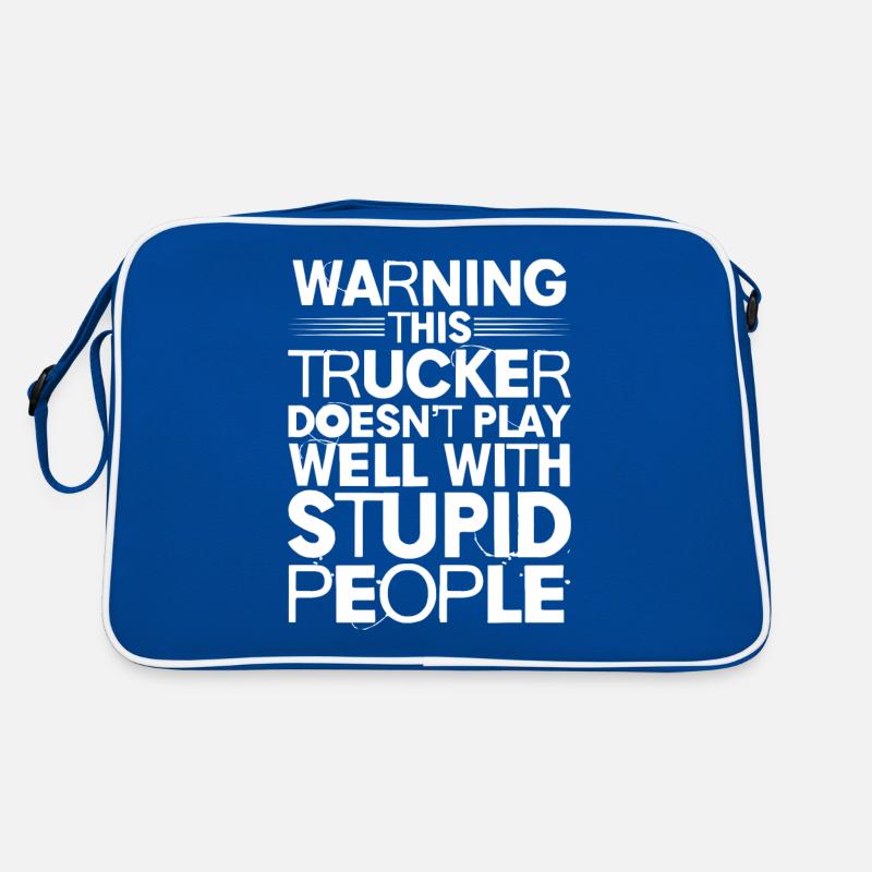 Warning This Trucker Doesn't Play Well Retro Bag