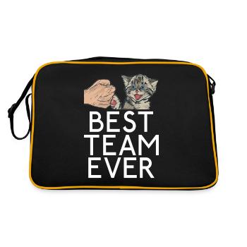 Cadeau Propriétaire de chat Cadeau de chat - Sac Retro - noir/or - Dos