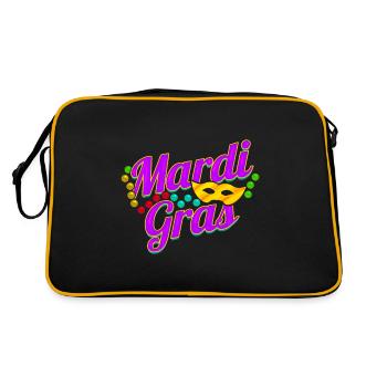 Purple Lettering With Beads and Mask For Mardi - Retro Bag - black/gold - Back
