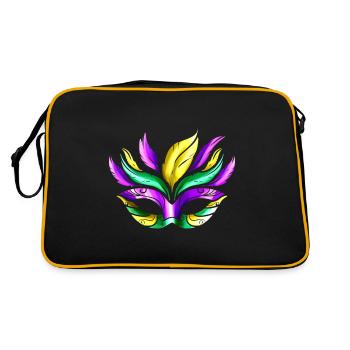 Purple, Green And Golden Mask For Mardi Gras - Retro Bag - black/gold - Back