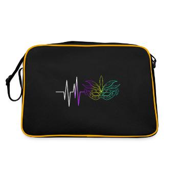 Heartbeat of Purple, Golden And Green Mask For - Retro Bag - black/gold - Back