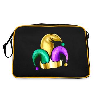 Purple, Yellow Golden And Green Jester Hat For - Retro Bag - black/gold - Back