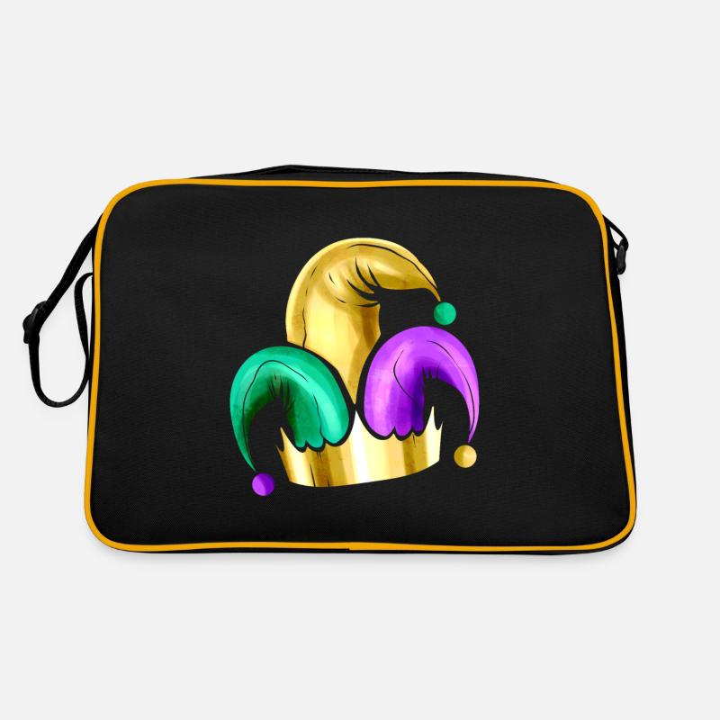 Chapeau de bouffon violet, jaune doré et vert pour Sac Retro