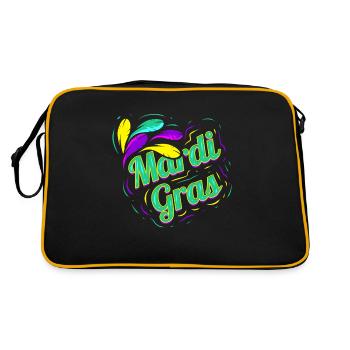 Green Lettering For Mardi Gras - Retro Bag - black/gold - Back
