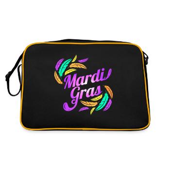 Purple Lettering For Mardi Gras - Retro Bag - black/gold - Back