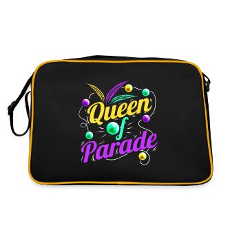 Queen Of Parade Logo For Mardi Gras - Retro Bag - black/gold - Back