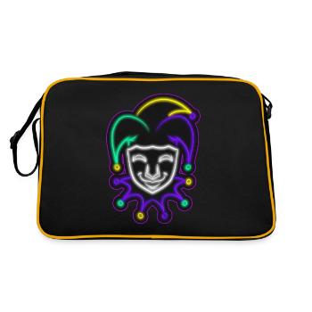 Jester Outline For Mardi Gras - Retro Bag - black/gold - Back