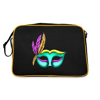 Green Mask For Mardi Gras - Retro Bag - black/gold - Back