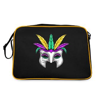 Masque blanc avec plumes pour Mardi Gras - Sac Retro - noir/or - Dos