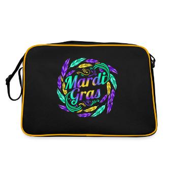 Lettering In A Circle Circule Of Feathers For - Retro Bag - black/gold - Back