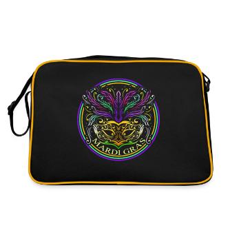 Ornament Mask With Feathers For Mardi Gras - Retro Bag - black/gold - Back
