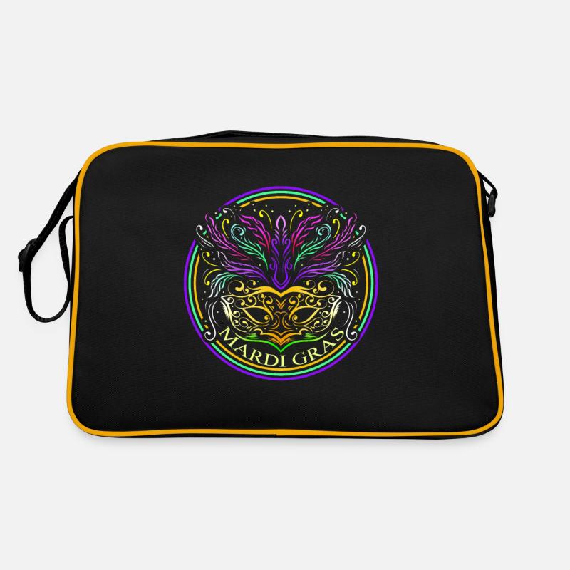 Ornament Mask With Feathers For Mardi Gras Retro Tasche