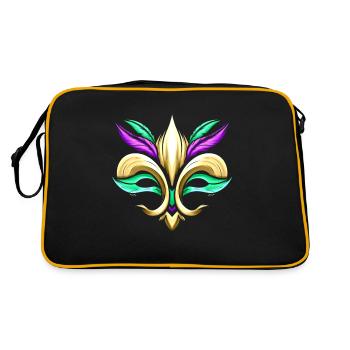 Combination Of Mask And Fleur De Lis For Mardi - Retro Bag - black/gold - Back