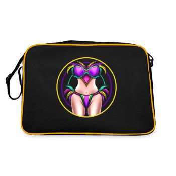 Costume de femme pour Mardi Grad - Sac Retro - noir/or - Dos