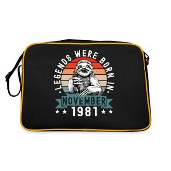 Les légendes sont nées en novembre 1981 paresseux défectueux - Sac Retro - noir/or - Dos