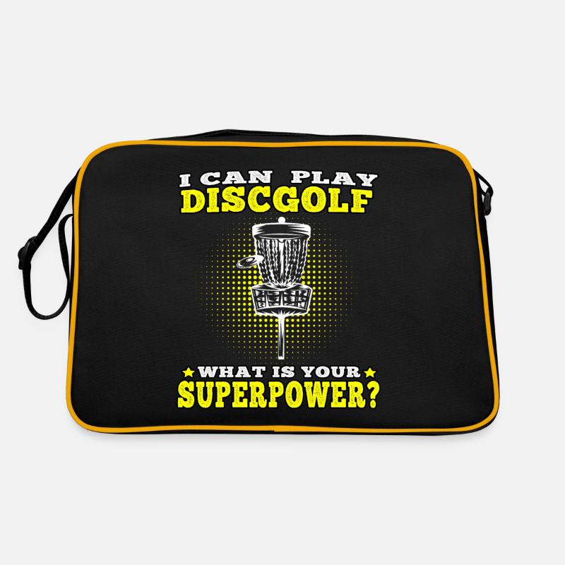 Discgolf Ich kann Disc Golf spielen Discgolfer - Retro Tasche - Schwarz/Gold