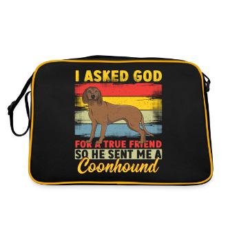 I Asked God For A True Friend Coonhound Hunting - Retro Bag - black/gold - Back