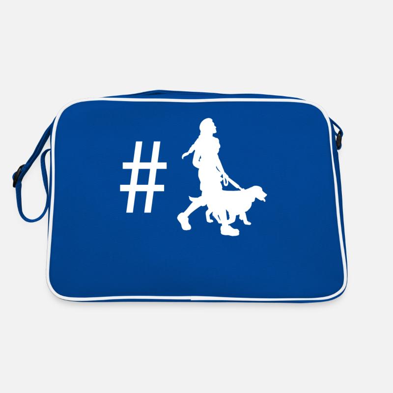 Hashtag - Frau mit Hund - Retro Tasche