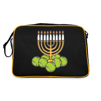 Hanoukka Tennis Menorah Candles juives - Sac Retro - noir/or - Dos