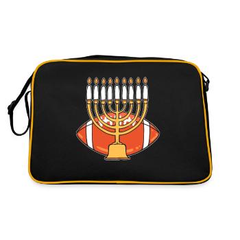 Hanoukka Football américain Menorah juive Bougies - Sac Retro - noir/or - Dos