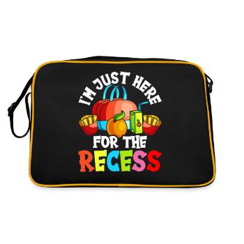 Ich Bin Nur Für Die Pause Hier Schulstart Schule - Retro Tasche - Schwarz/Gold - Hinten