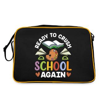 Bereit Die Schule Wieder Zu Erobern Schulstart - Retro Tasche - Schwarz/Gold - Hinten