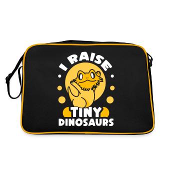 Ich Ziehe Winzige Dinosaurier Auf Bearded Dragon - Retro Tasche - Schwarz/Gold - Hinten