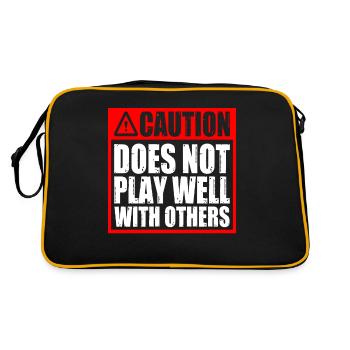 Caution Does Not Play Well With Others 51 - Retro Bag - black/gold - Back