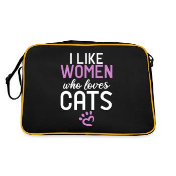 Cadeau Propriétaire de chat Cadeau de chat - Sac Retro - noir/or - Dos