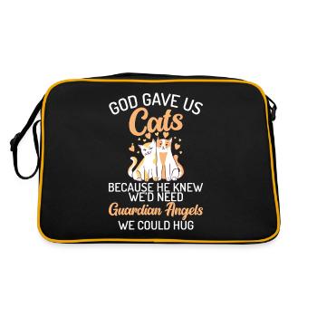 Cadeau Propriétaire de chat Cadeau de chat - Sac Retro - noir/or - Dos