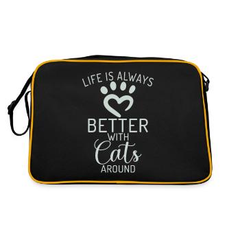 Cadeau Propriétaire de chat Cadeau de chat - Sac Retro - noir/or - Dos