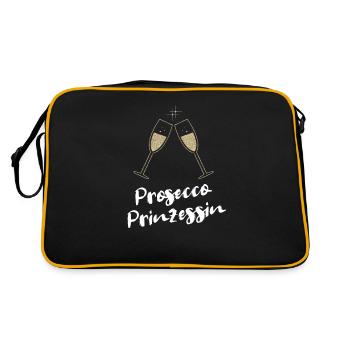 und Prosecco - Prosecco Prinzessin - Retro Tasche - Schwarz/Gold - Hinten