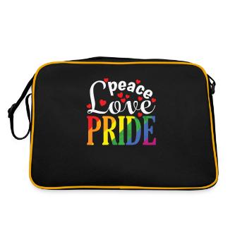 Peace Love Pride LGBT Couleurs Arc-en-ciel - Sac Retro - noir/or - Dos