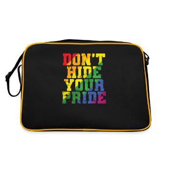 Ne cachez pas votre tolérance LGBT Pride colorée - Sac Retro - noir/or - Dos