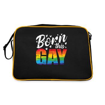 Né cette gay LGBT Rainbow Colors Pride - Sac Retro - noir/or - Dos