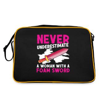 LARP Never Underestimate A Woman With A Foam Sword - Retro Bag - black/gold - Back