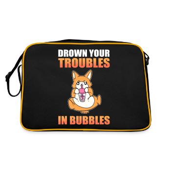 Drown Your Troubles In Bubbles Boba Tea Bubble Tea - Retro Bag - black/gold - Back