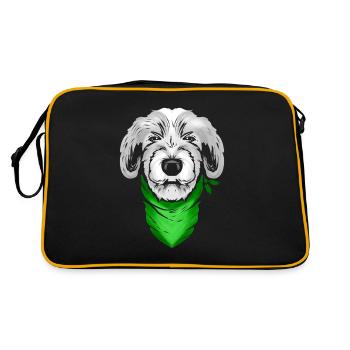 Lévrier irlandais avec foulard vert sur St - Sac Retro - noir/or - Dos