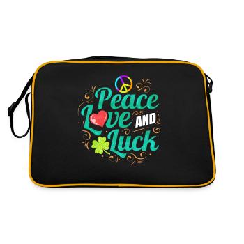 Shamrock Peace Love And Luck le jour de la Saint-Patrick - Sac Retro - noir/or - Dos