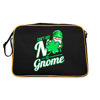 Les trèfles ne peuvent pas dire non à Gnome le jour de la Saint-Patrick - Sac Retro - noir/or - Dos